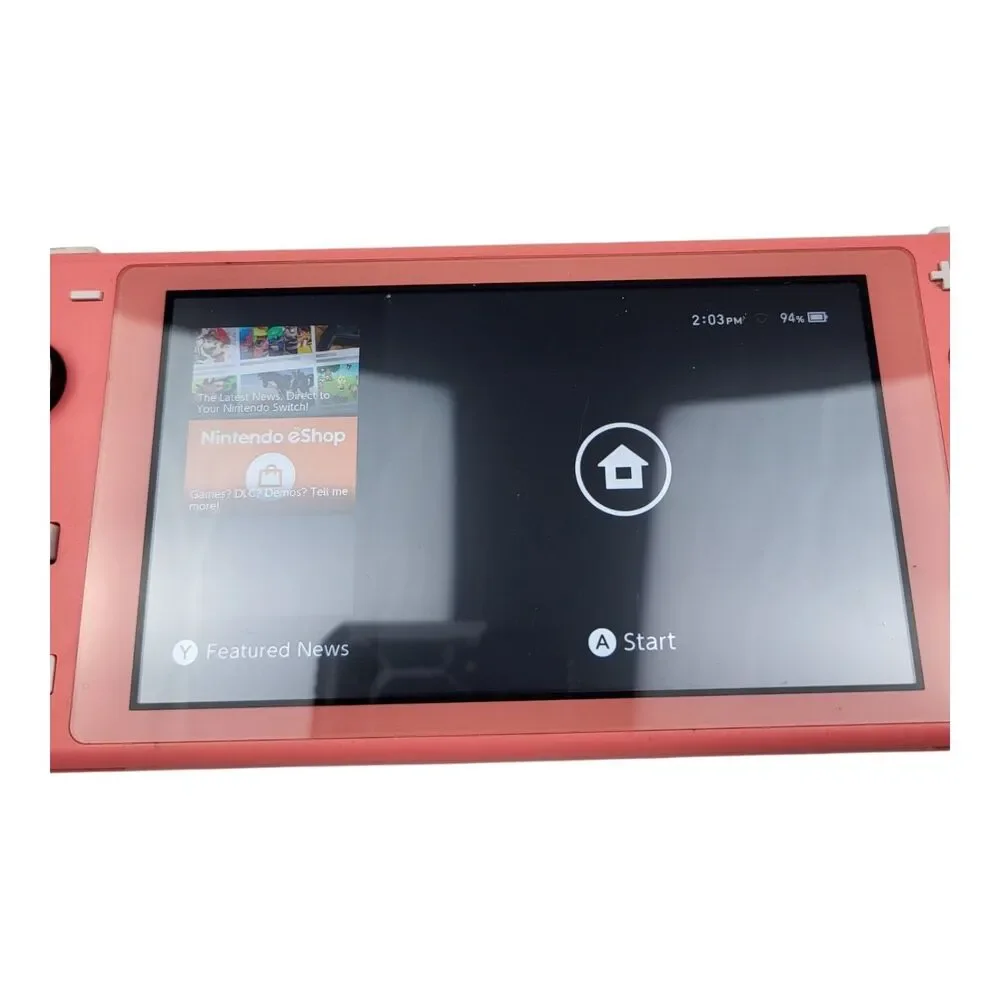 Nintendo Switch Lite Coral Pink Console With Case Handheld System HDH-001 Tested